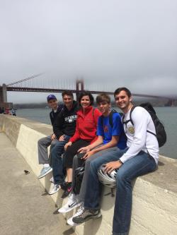 The Godwin family travels to the Golden Gate Bridge in San Francisco. 