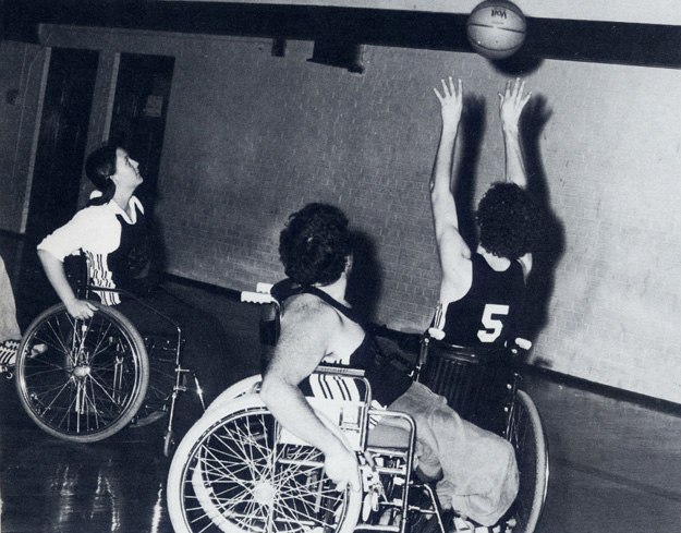 "Super Spokes" sponsors wheelchair basketball tournament in 1980