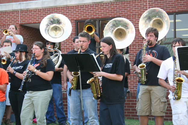 ECU Band provides entertainment at the Block Party