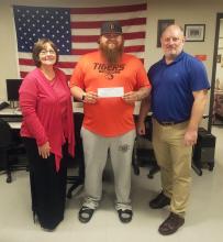 Josh Sisco receives Veterans Upward Bound scholarship.