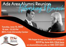 Ada Area Alumni Reunion Networking and Brunch flyer. Information on web page.