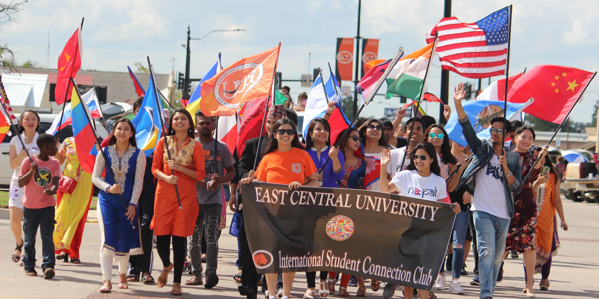 international student connection club members in parade