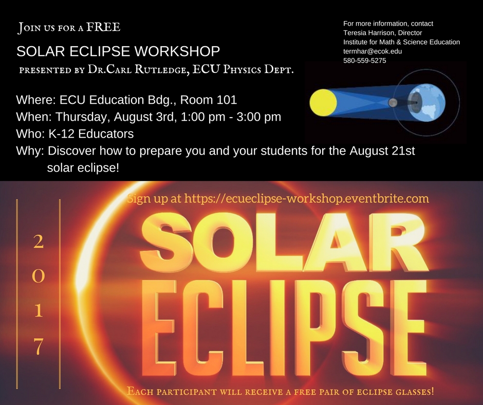 ECU To Conduct Solar Eclipse Workshop On Thursday, Aug. 3 | East ...