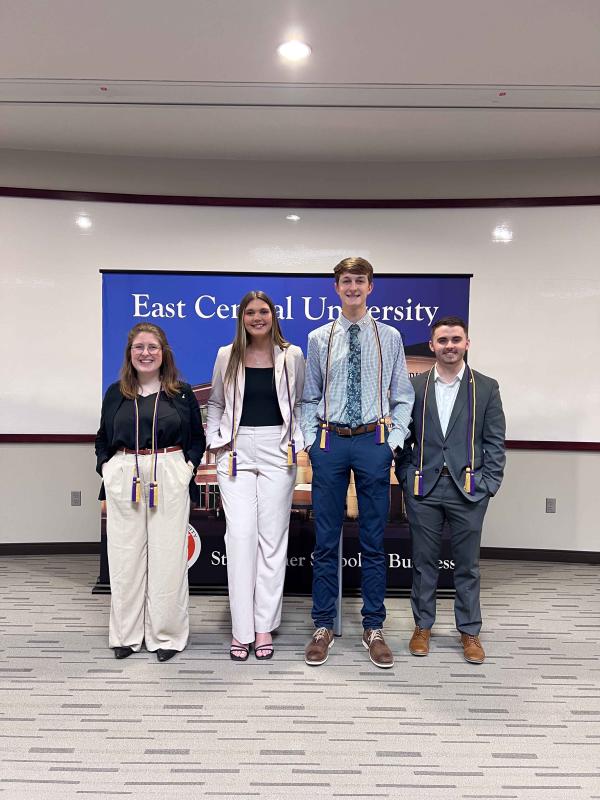 Newly elected officers for DMD are (left to right): Secretary, Mackenna Knapp; President, Ashlie Chandler; Treasurer, Nick Northcutt; and Vice President, Trent Wood.