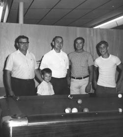 Wendell Godwin, his father and three brothers are photographed at Valley Bowl in Pauls Valley. Pictured from left are father Theron, a young Wendell, and brothers Jim, Tracy and Dennis.