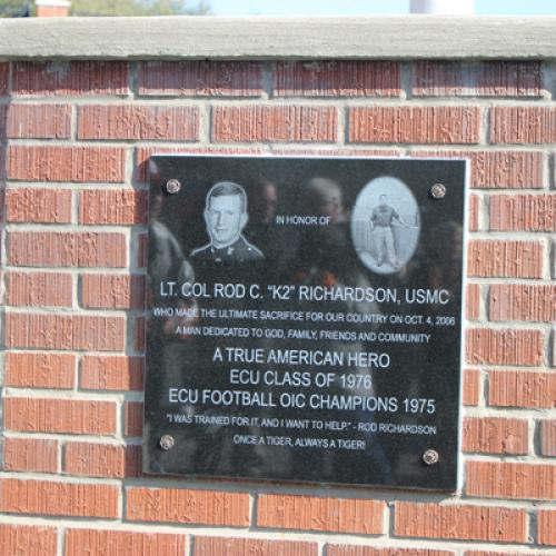 ECU Honors Lt. Col. Rod Richardson at ECU-Southeastern Football Game.