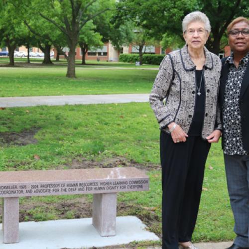 Bench dedication for Carlotta Lockmiller. 5/9/2019