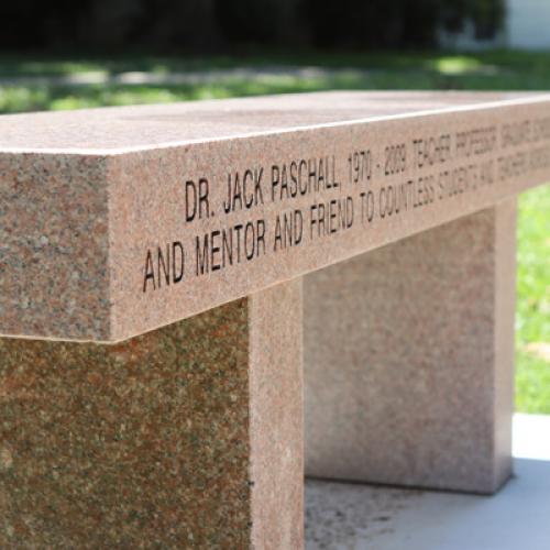 Bench Dedication for Dr. Jack Paschall. 6/25/19