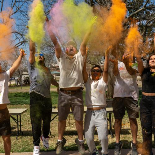 ECU students celebrate Holi.