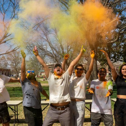 ECU students celebrate Holi.