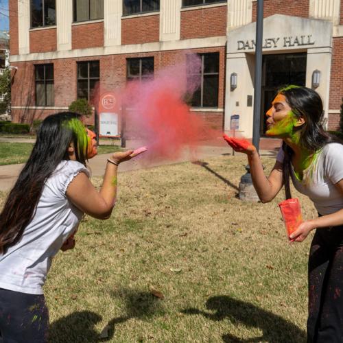 ECU students celebrate Holi.