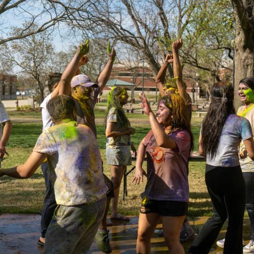 ECU students celebrate Holi.