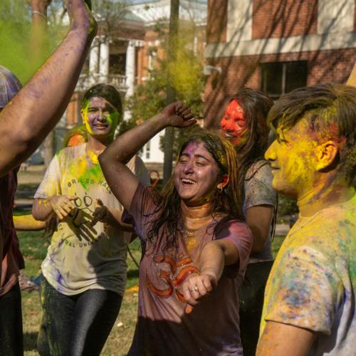 ECU students celebrate Holi.