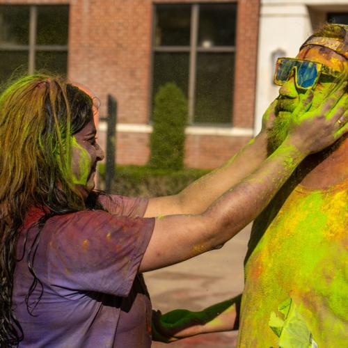 ECU students celebrate Holi.