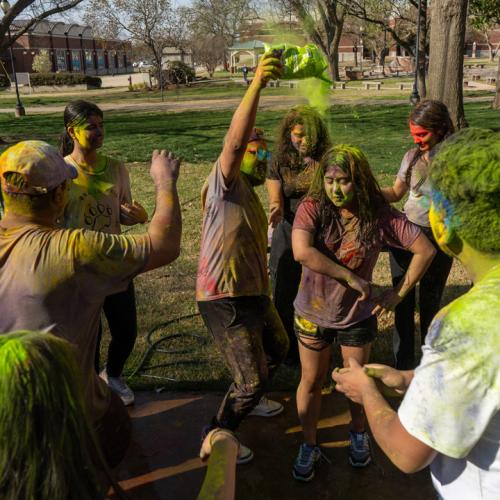 ECU students celebrate Holi.