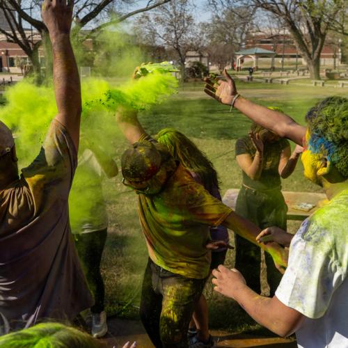 ECU students celebrate Holi.