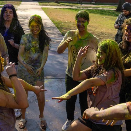 ECU students celebrate Holi.