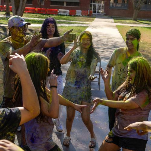 ECU students celebrate Holi.
