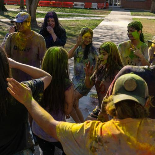 ECU students celebrate Holi.