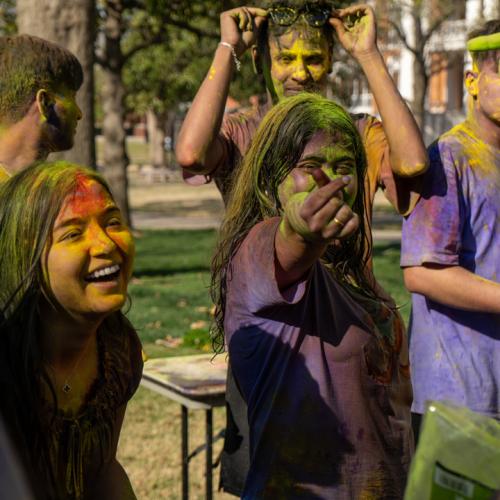 ECU students celebrate Holi.