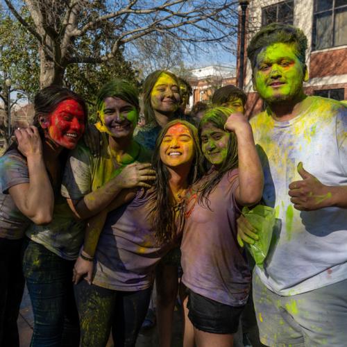 ECU students celebrate Holi.