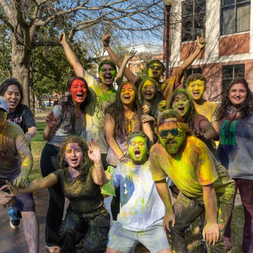 ECU students celebrate Holi.