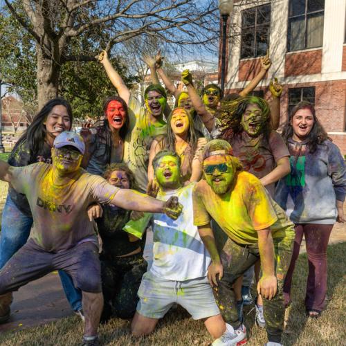 ECU students celebrate Holi.