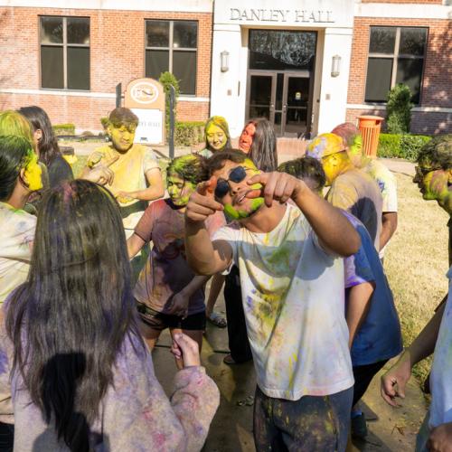ECU students celebrate Holi.