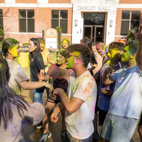 ECU students celebrate Holi.