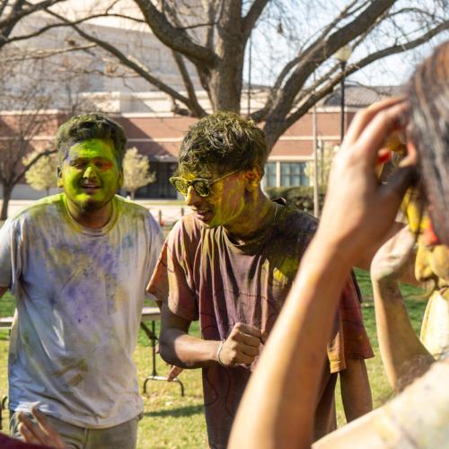 ECU students celebrate Holi.