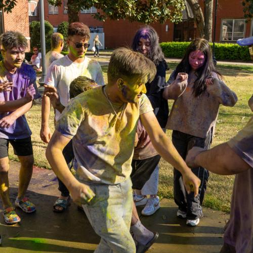 ECU students celebrate Holi.
