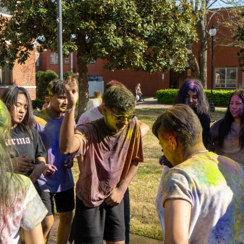 ECU students celebrate Holi.