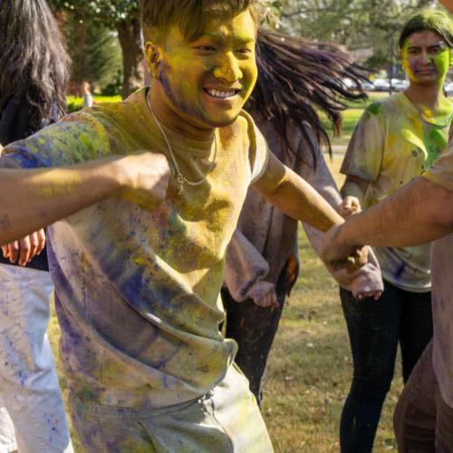 ECU students celebrate Holi.