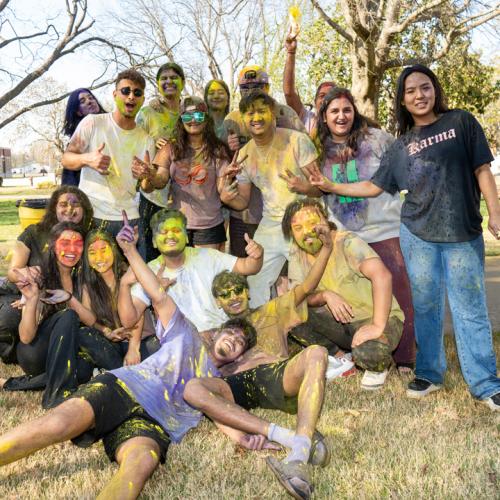ECU students celebrate Holi.
