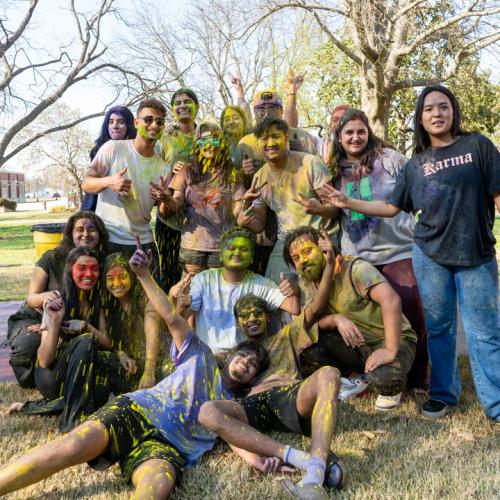 ECU students celebrate Holi.