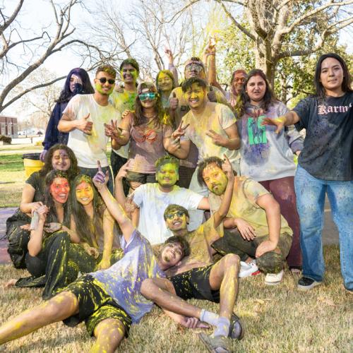 ECU students celebrate Holi.