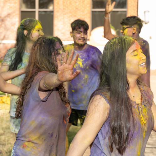 ECU students celebrate Holi.