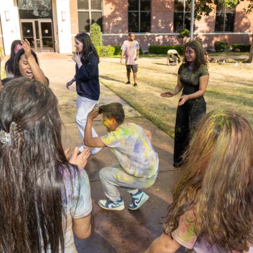ECU students celebrate Holi.