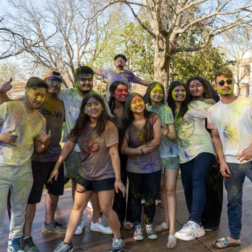 ECU students celebrate Holi.