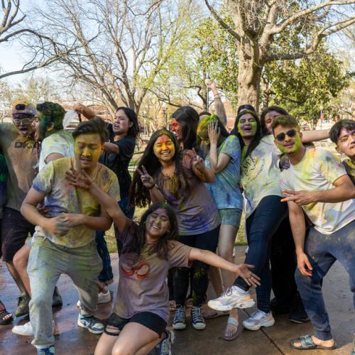 ECU students celebrate Holi.