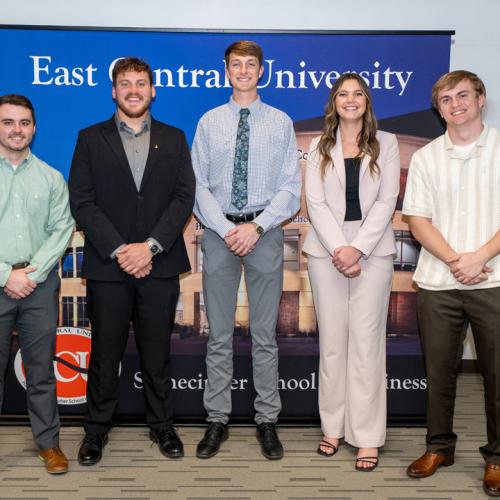 ECU's Delta Mu Delta members.
