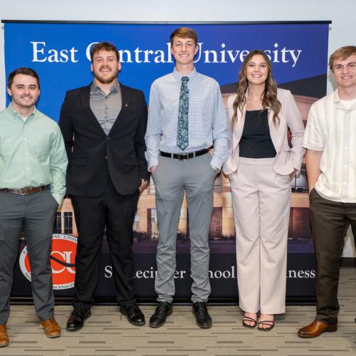 ECU's Delta Mu Delta members.