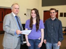 Photo of Bronson Warren and the scholarship recipients 