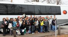 Group of high school students participating in Pauls Valley High school day at ECU