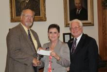 Michael O'Brien, Phyllis Danley and ECU President John Hargrave