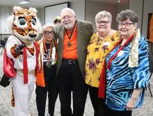 Roary Poses with Golden Tigers