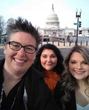 Dr. Christine Pappas, MiKayla Lott and Rain Rehbein attend President Trump's impeachment trial in Washington, D.C.