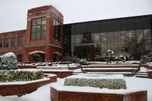 ECU campus during the winter