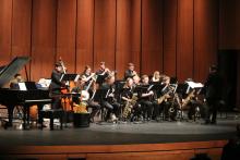 The ECU Band performs