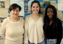 Pictured: Dr. Mara Sukholutskaya, Director of Global Education at ECU, and students Arely Hernandez and Rosie Coleman